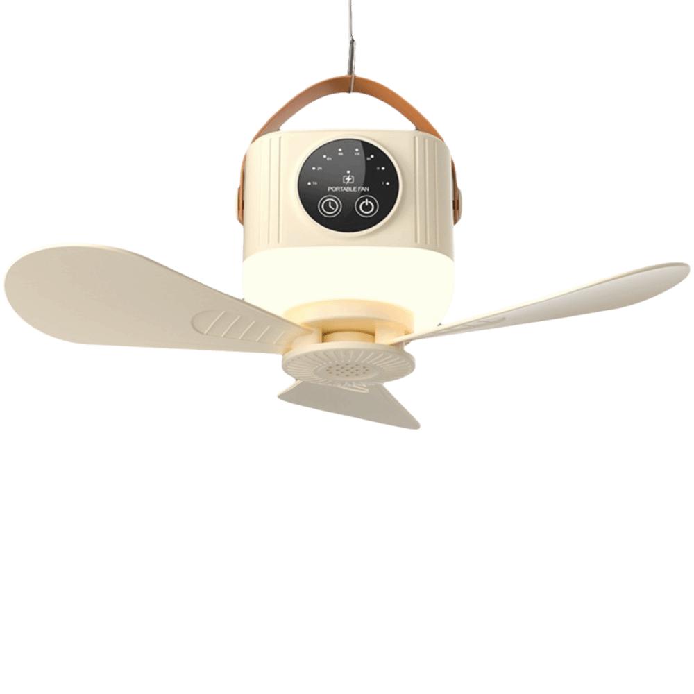 3Gears Ceiling Fans with Lights LED Light Rechargeable Ceiling Fan Portable Air Cooler Camping