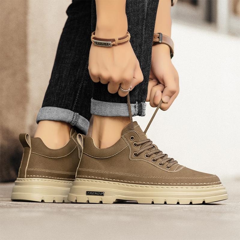 Winter British style board shoes casual leather shoes heightened soft-soled sports low-top Martin boots cotton shoes