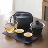 Shangqi Portable Glass & Ceramic Tea Set: One Pot, Two Cups