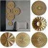 Goldenes Wandornament Runde Platte Wandanhänger Nordischer Stil Heimdeko Handwerk Wohnzimmer