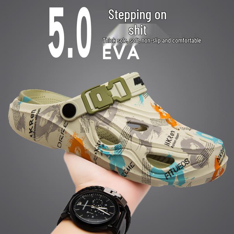 Men's Plus Size Summer Beach Sandals: Non-Slip, Dual-Use, Casual Slip-On Shoes