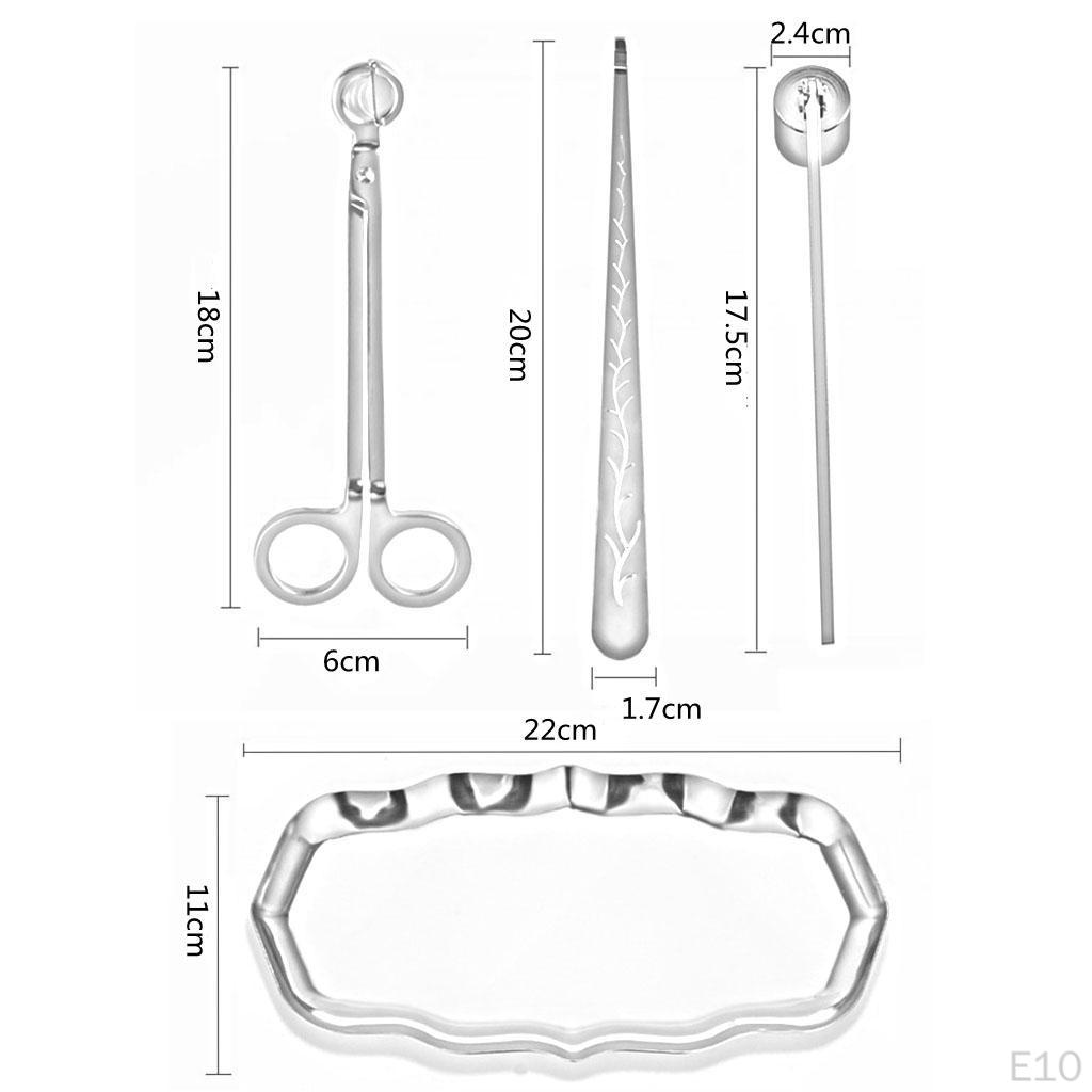 Set, Tool with Cutter Candle Dipper and Storage Tray Stainless Steel Long handle Accessory
