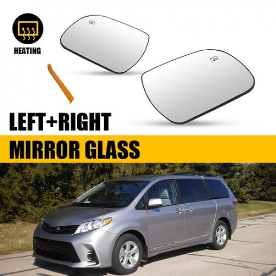Left+Right Side Mirror Replacement Glass For Toyota Sienna 2011- TO1325127