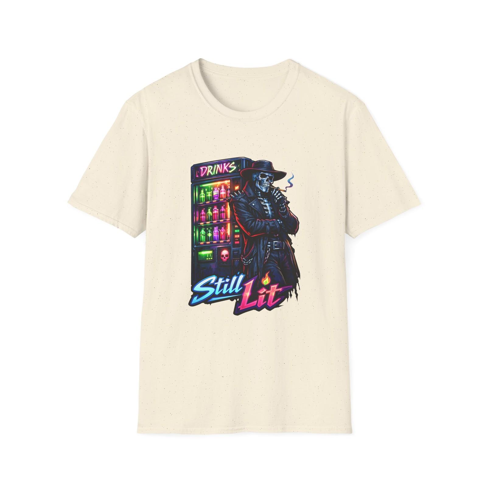 Chrome Jaw Skeleton Cyberpunk Vending Machine Neon Punk Unisex Softstyle T-Shirt S разноцветный