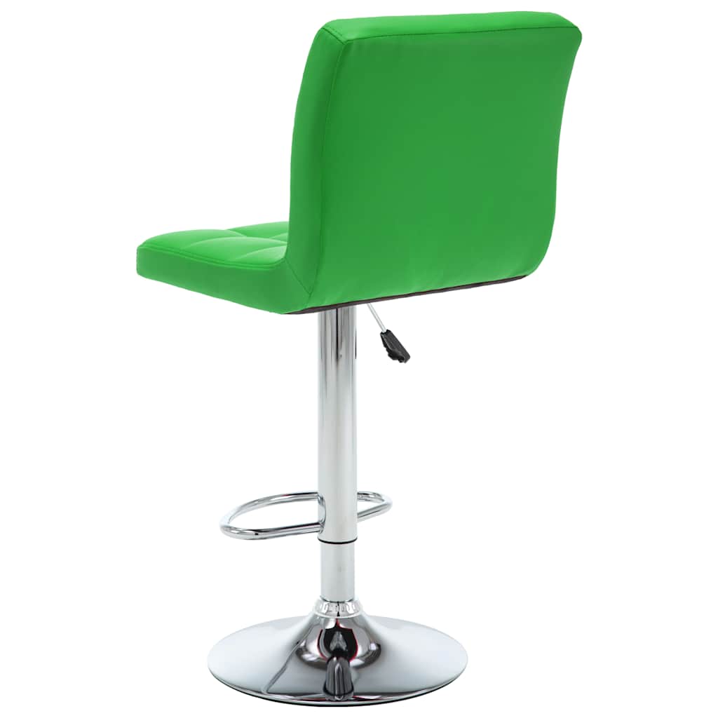 Bar Stool Set 2 Pcs Green Faux Leather