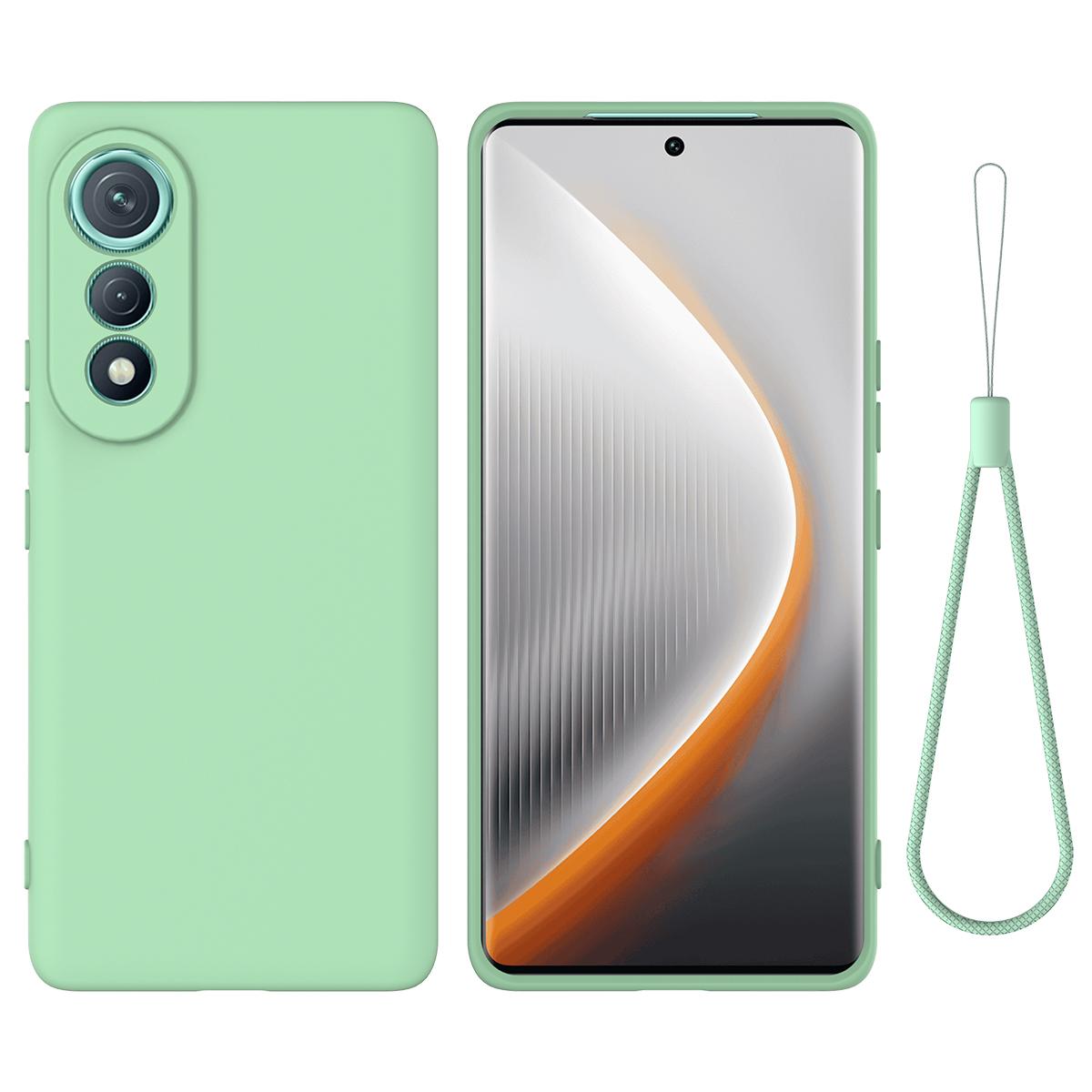 

For TECNO Pova Curve 5G Liquid Silicone Case Phone Back Cover with Hand Strap