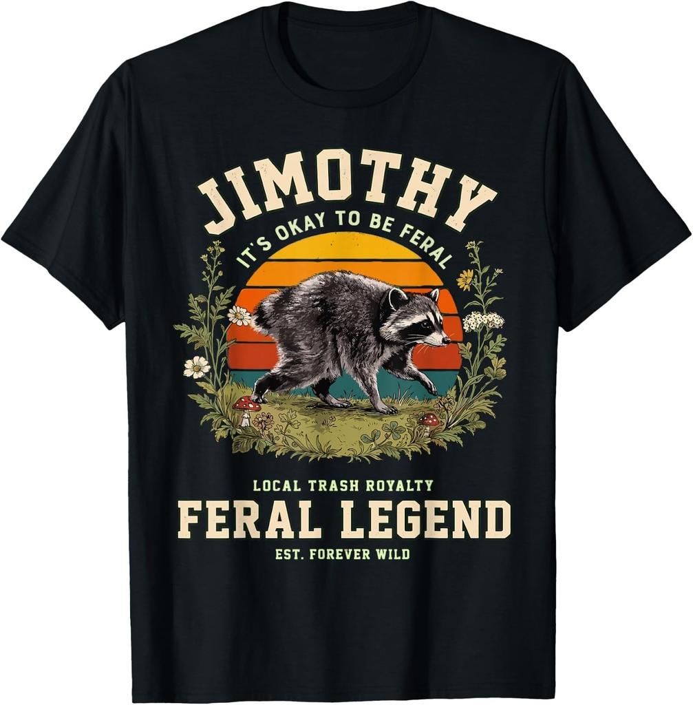 Jimothy Seattle Raccoon Feral Legend Cottagecore Meme T-Shirt Trash Panda Tee