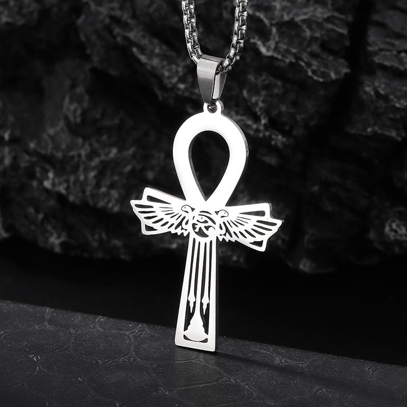 Stainless Steel Christian Eucharist Halo Grape Juice Cross Necklace Men Women Catholic Holy Spirit Church Jewelry