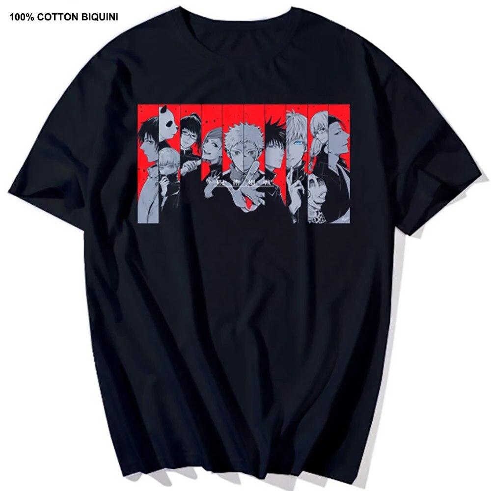 Harajuku Unisex's Tshirt Jujutsu Kaisen Printed Short Sleeve T Shirt Cool Cartoon Anime Casual T-shirt Kawaii Male Streetwear Tops