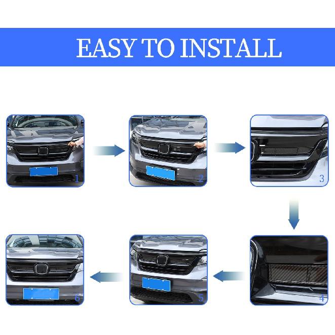Emblem Front Grille Decals Front Center Grill Grille Cover Trim Fit for Honda Pilot 2015-2022 Front Grille Decorative Strip Car Logo Sticker 2PCS