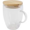 Glass "Leona" 350 ml glass mug with bamboo lid Clear transparent
