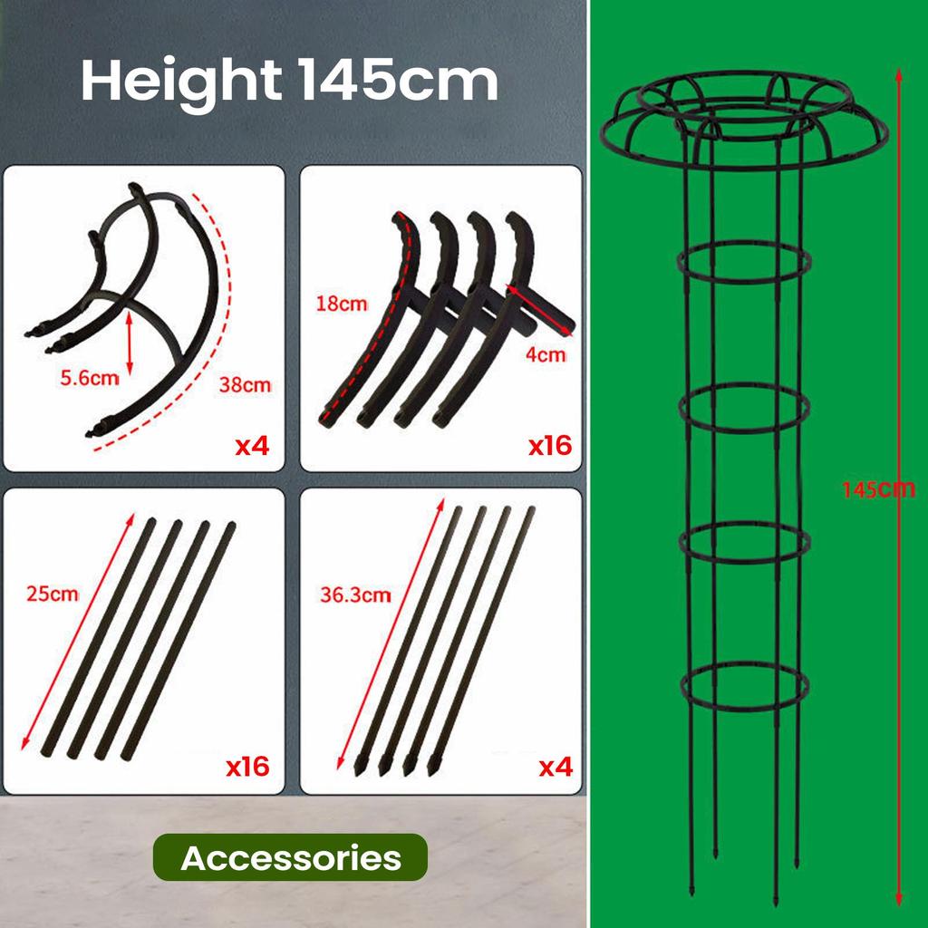 Gartengerüst Schirmturm Pflanzengitter für Kletterpflanzen Rankhilfe DIY Klettergerüst Blumentopfstützen