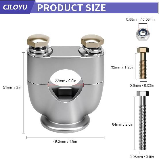 22Mm 7/8 Handlebar Risers Mount Clamps Motorcycle Handle Bar Riser Replacement For Apollo 250 Ninja 500 XT600 XR50 Dirt Pit Bike ATV Scooter