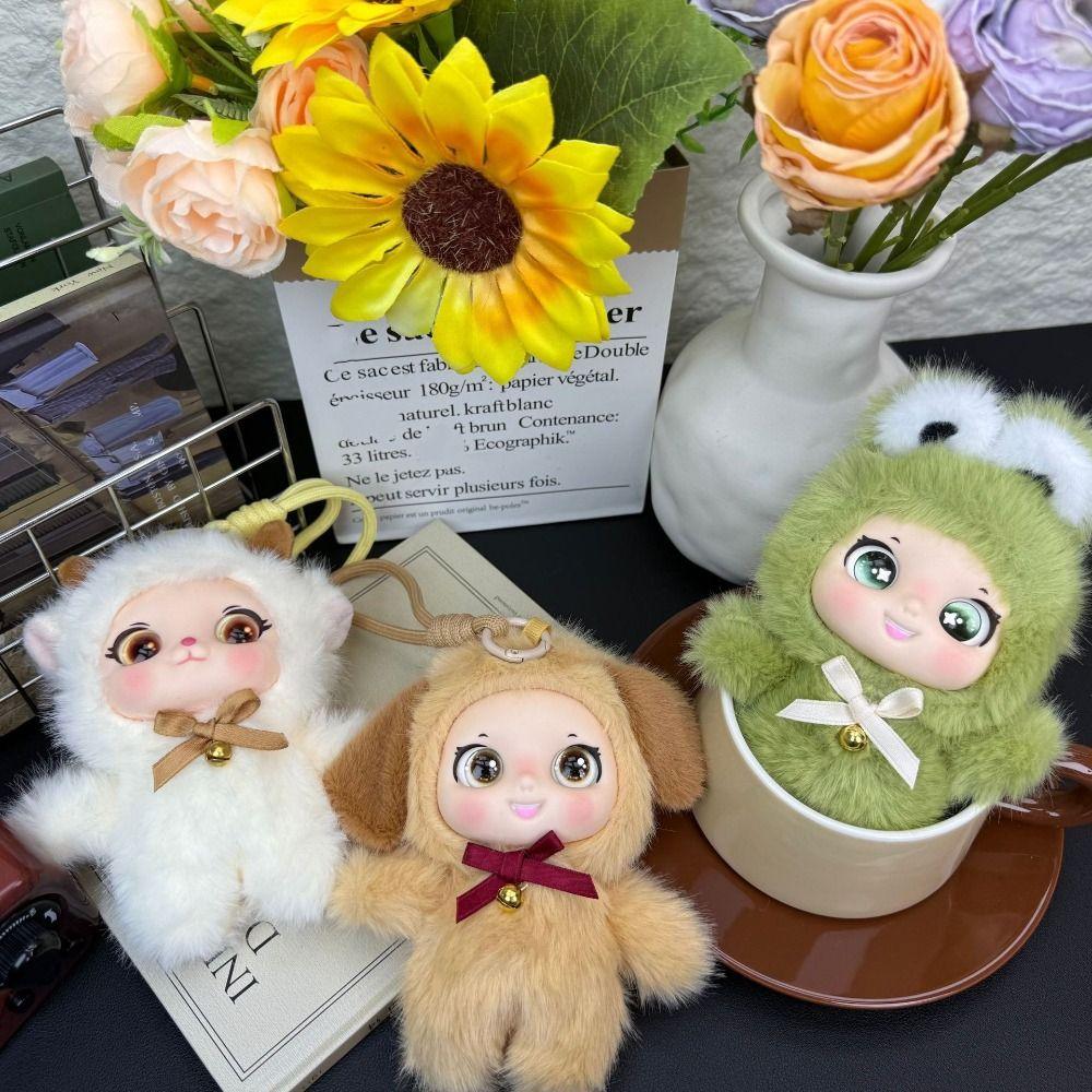 Sheep Dog Vinyl Face Plush Toys Family Series Plush Forest Doll Plush Animals Pendant Bag Charm
