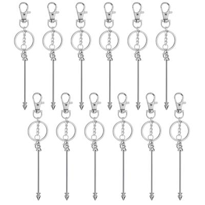 Ensemble de 12 Attaches Mousqueton Homard pour Porte-clés et Chaîne à Perles Vierges Accessoires Porte-clés Perles Kit de Composants Pratique pour Porte-clés