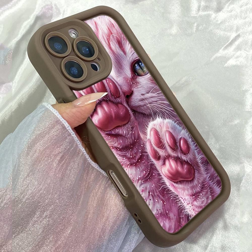 

JT403 Pink Cat Cute Animals for iPhone 17 16 15 14 13 12 Pro Max Samsung S26 S25 Ultra A17 A07 A56 A16 Xiaomi 15T 13T Redmi 15c 14C Soft Case Redmi 15C 4G/5G(171.6) коричневий