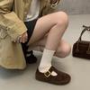Old money style retro T-band Mary Jane 2025 new matte cowhide flat bottom round head soft sole versatile single shoes