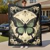 1PC Butterfly FlowersOutdoor Flannel Blanket - Soft Plush Decor for Picnics, Camping, Bedroom, Playroom, Office, or Lunch Break 1262A