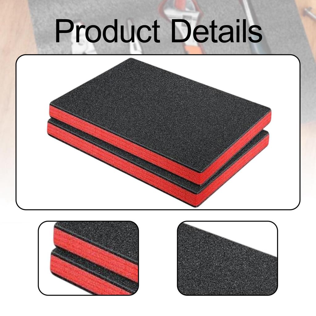2Pcs Tool Box Foam Inserts Cuttable Anti Slip Packing Foam Pads for Padding Storage Tabletop Miniatures DIY Crafts Transport