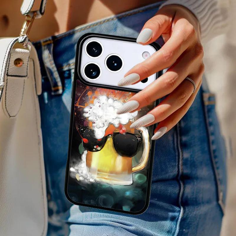 Beer Mug Beer Bubbles Phone Case For iPhone 17 Air 14 15 13 12 Max Cover For Apple 14 15 16 16e 11 Pro Max Plus Coque