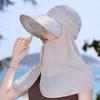 Portable Adjustable Fisherman Hat Uv Protection Solid Color Sunshade Sun Hat Mask Hat Summer