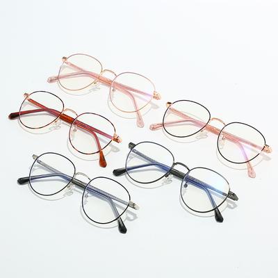 Literary Oval Frame Anti-Blue Glasses With Myopia Flat Glasses Xiaohongshu Tr Retro Frames