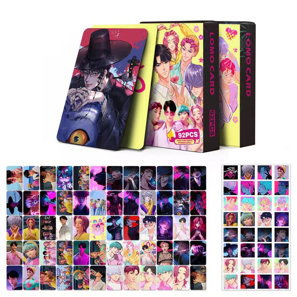 92 Pieces Cartoon Photo Collectible Cards Set Anime Style Gift Memorabilia