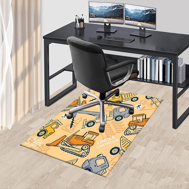 1PC construction vehicles Non-Slip Floor carpet, Office, family, bedroom, Studio - Large Area Rug, Vibrant Colors, Longlasting Material-X402