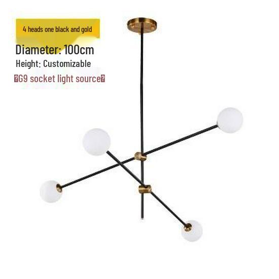 Modern Minimalist Multi-head LED Glass Ball Pendant Light for Bedroom, Dining, or Living Room