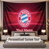 Custom Name Text Tapestry Bayern Munich Personalized Polyester Wall Tapestry For Bedroom And Room
