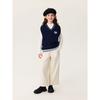 Mark Jenny Girls' Bow-Knot V-Neck Pure Cotton Knitted Vest Kidsren's 2026 Autumn and Winter New Style 551888