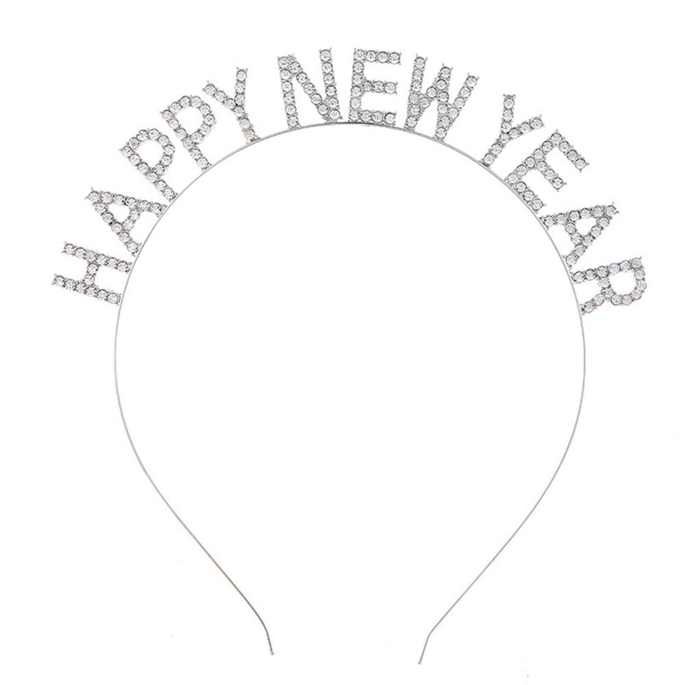 Christmas New Year Headband MERRY CHRISTMAS Alloy Rhinestone Knotted Letter Headband Atmosphere 2026