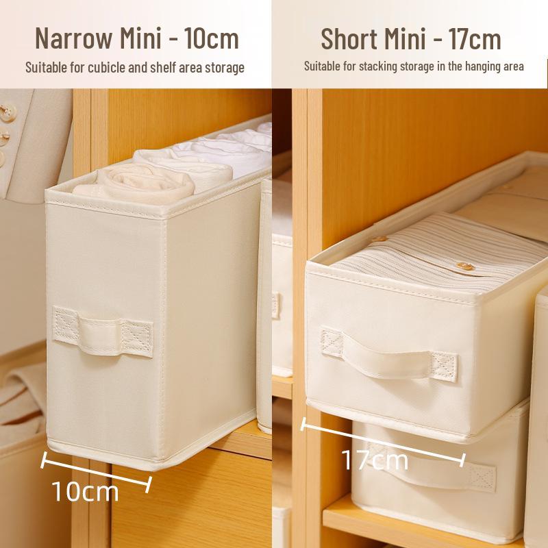 Anqin Foldable Narrow Storage Box - White Fabric