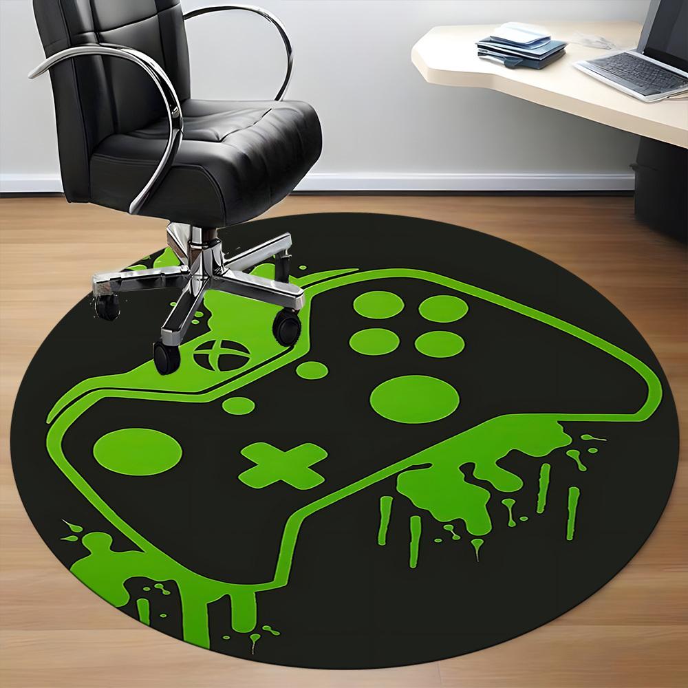 1pcGamer Controller Office Round Area Rug, Indoor Mat Suitable For Office, Under Office Chairs Bedroom Living Room Home Decor, Room Deco