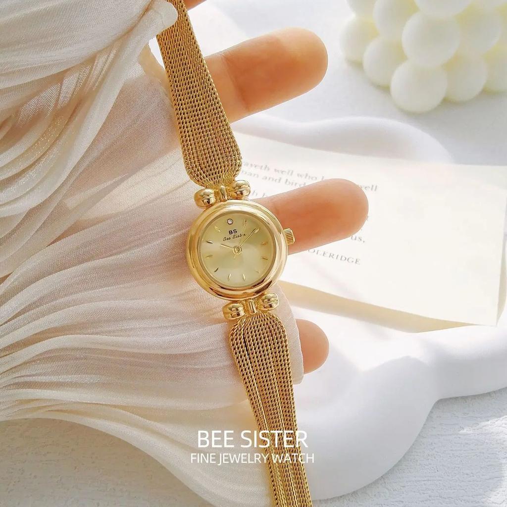 New Women's Watches, Light Luxury, Jeweled Wheat Gold Small Dial, Waterproof, Genuine Brand-name Women's Watch, Original Gift