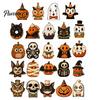 Rustic Style Ornament Set Wooden Halloween Ornaments, Retro Desktop Decorations for Home Table Tiered Decor Tray Decor, Pumpkin/Black Cat/Ghost/Bat