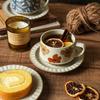 High-class Sense of Retro Coffee Cups and Saucers Set of Creative Rough Pottery Flower Cups Household High-grade Exquisite Mugs