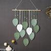 Vintage Handwoven Cotton Leaf Tapestry Artistic Wall Decoration Tree Leaf Handcrafts Wood Beads Tapestries for Home Room