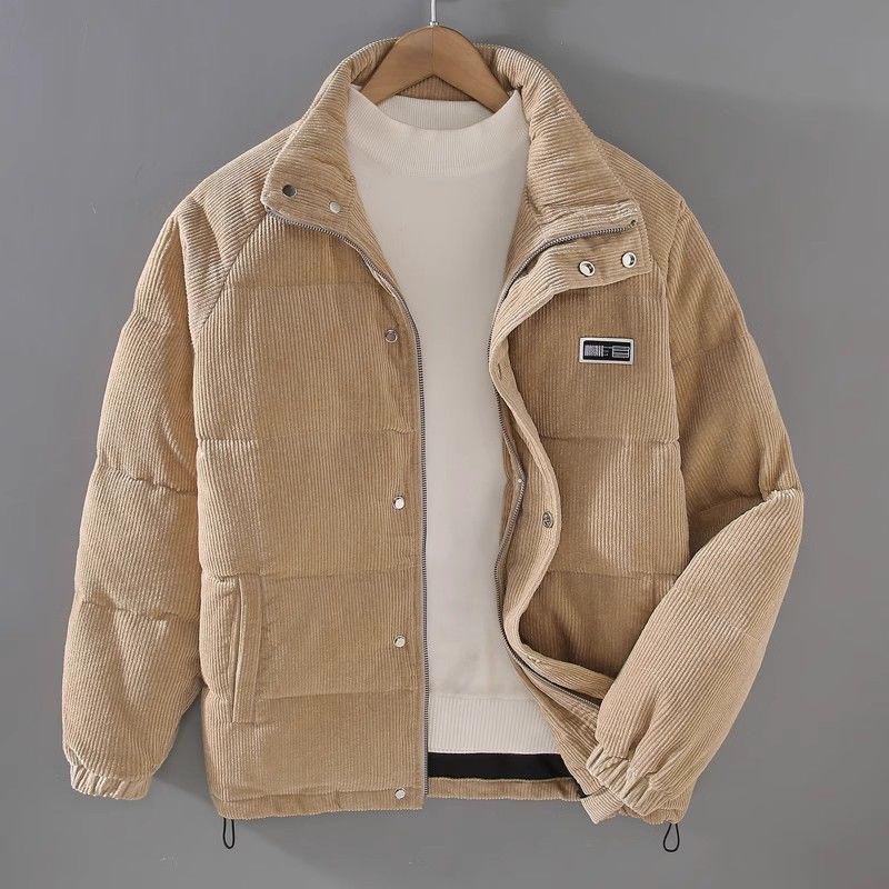 Men's Trendy Japanese Retro Corduroy Winter Jacket - Warm, Thick Cotton Bread Style for Couples