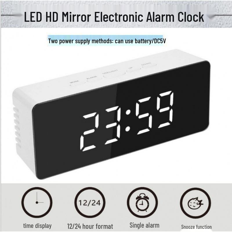LED Modern Minimalist Digital Alarm Clock with Temperature Display and Creative Desktop Design