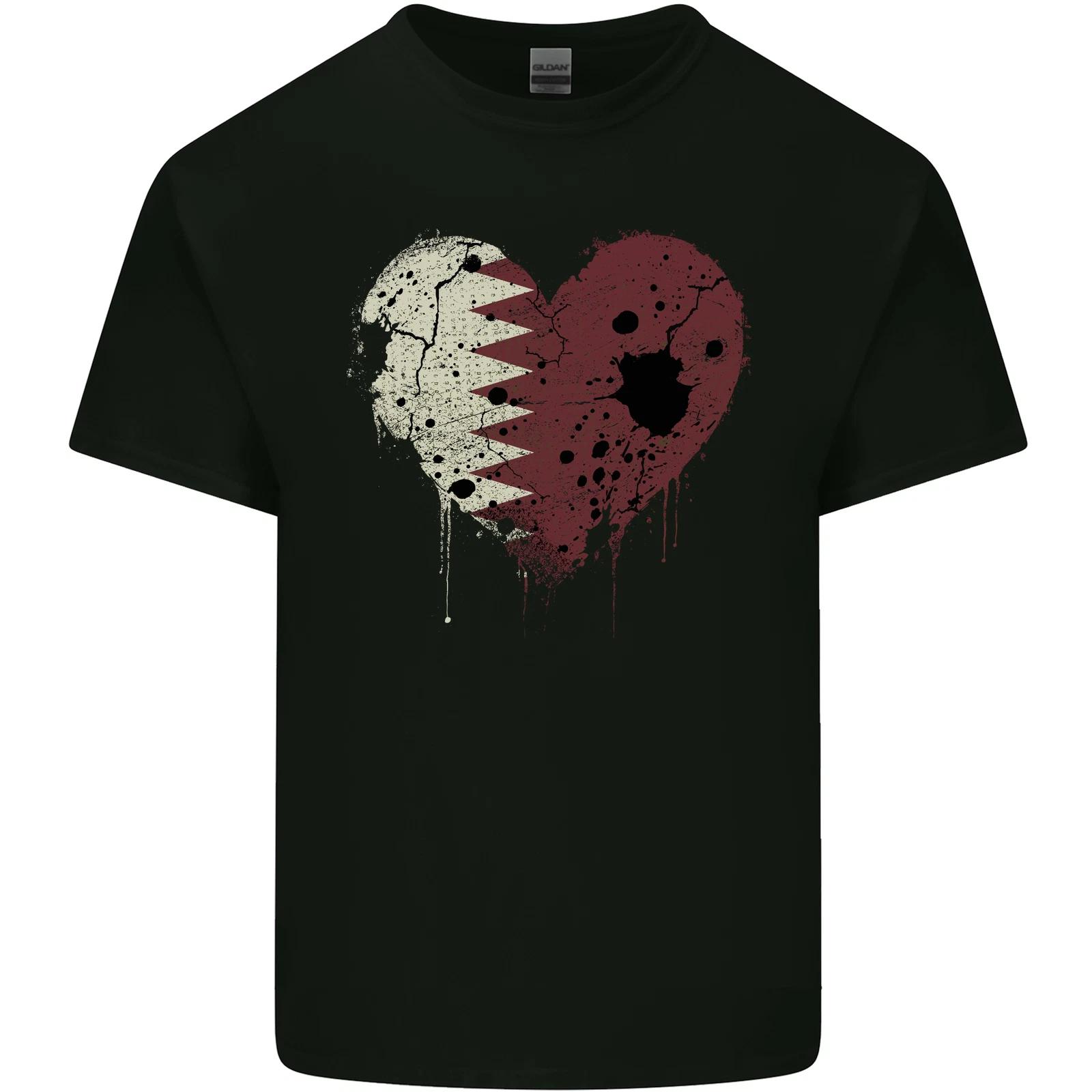 Love Qatar Flag Qatari Day Football Kids T-Shirt Childrens 3XL