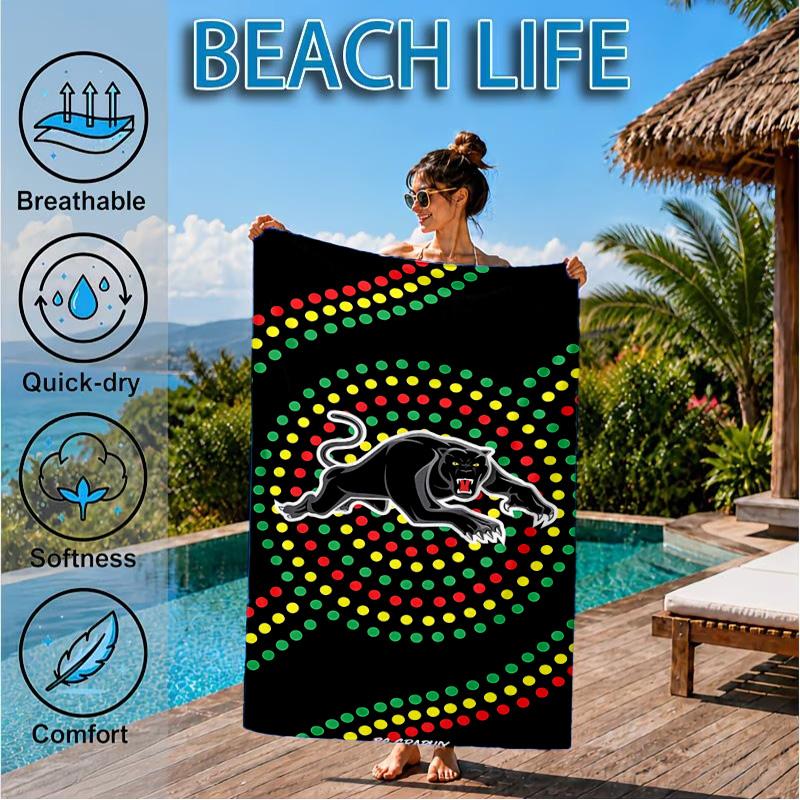 Panther Panthers Spirit Beach Towel, Quick-drying, Easy to Care for, Suitable for Both Fitness and Beach Vacations,Sports Essential