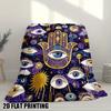 Hamsa Eye Galaxy Flannel Throw - Soft Cozy Bedspread, All-Season Multicolor Gift for Sofa, Bed, Camping