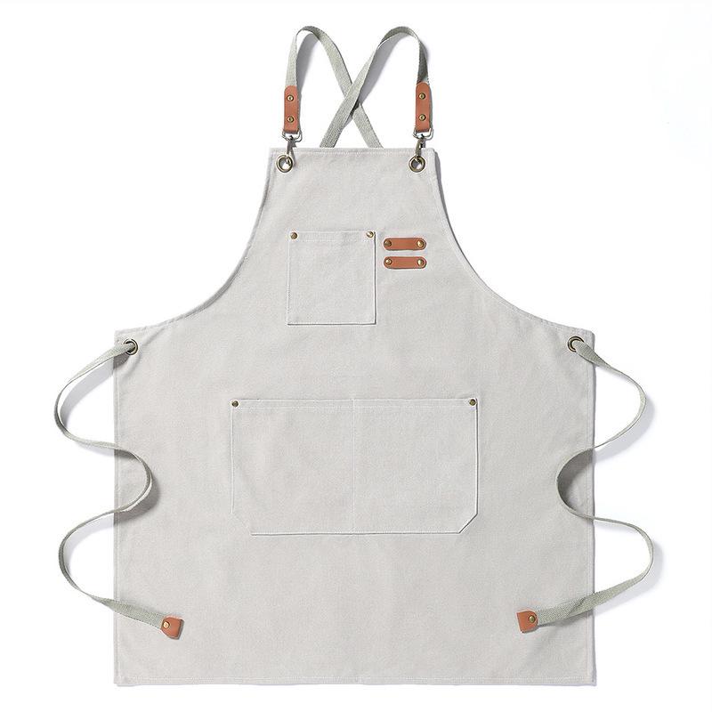 

Heavy-Duty Waterproof Canvas Apron for Kitchen, BBQ, Coffee, and Milk Tea Shops