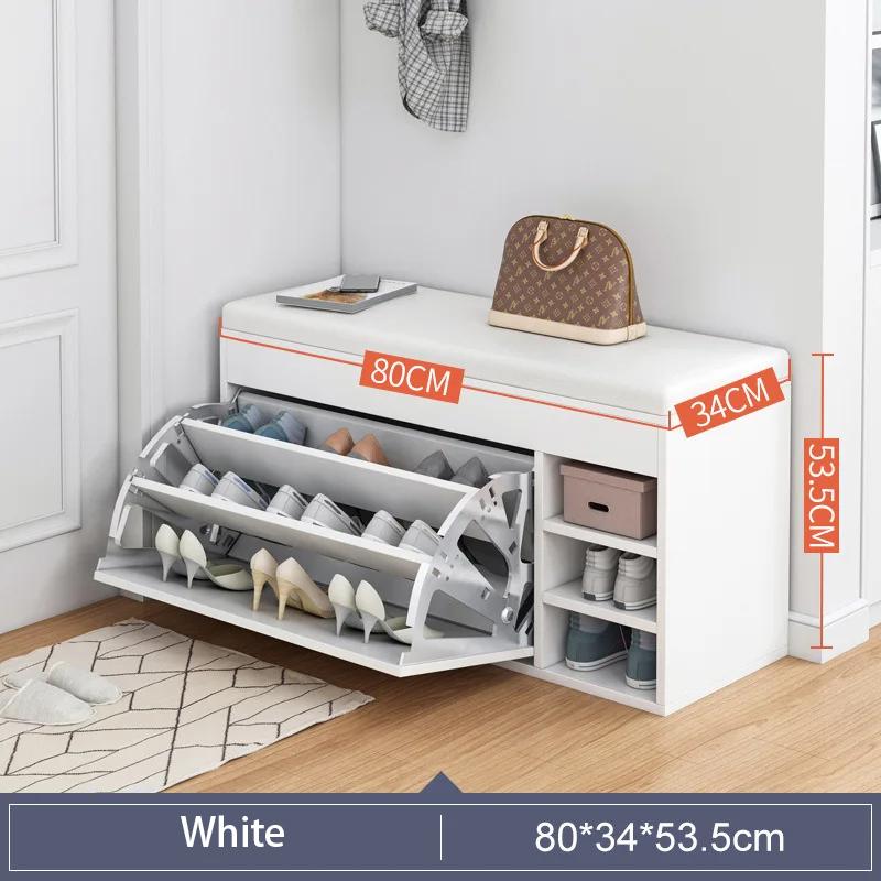 Leather Shoes Cupboards Furniture Simple Entrance Ultra Thin Flip Shoe Rack for Hallway Large Capacity Storage Hallway Bench