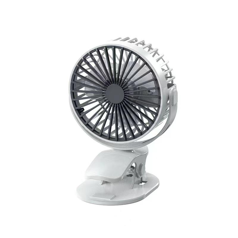 USB Rechargeable Silent Clip-on Desk & Bedside Fan - High-Power Mini Car Fan
