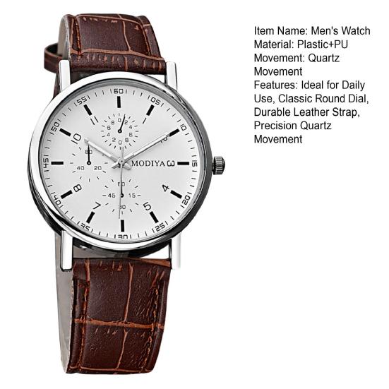 Men Watches Chronograph Casual Analog Quartz Watch Quartz Movement Watch Belt Strap Wristwatch Gift for Boyfriend Father