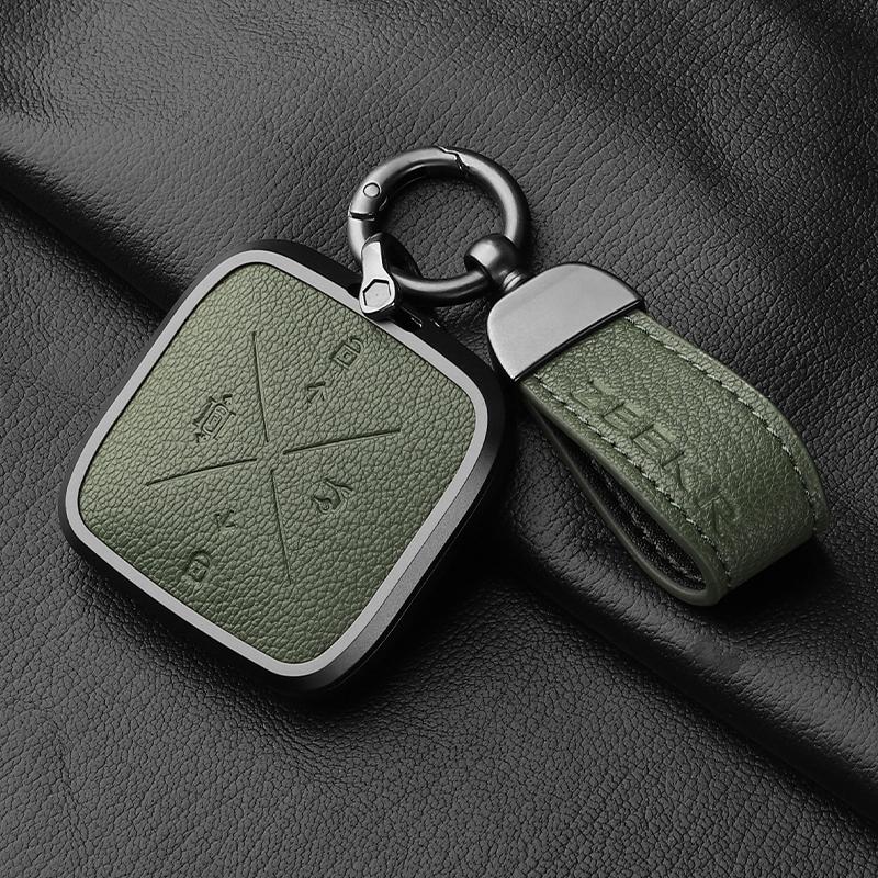 For Zeekr 001 007 7X X 009 Key Case Buckle Bluetooth Card Key Case Real Goat Leather Car Accessories Car Key Cover Modification