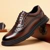 Classic Brand Men's Brogue Shoes Luxury New Banquet Dress Shoes Men's Leather Business Casual Shoes Thick Sole Anti Slip