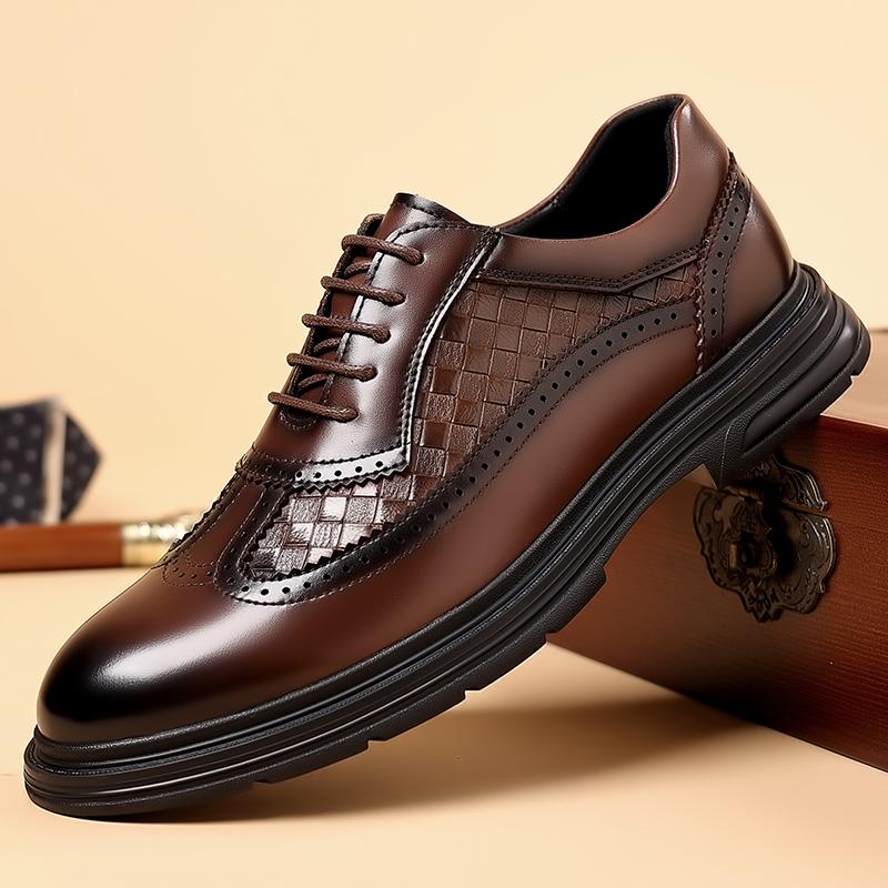 Fashion Leather Shoes For Man Genuine Leather Casual Shoes Fashion Business Oxford Shoes High Quality Designer Work Shoes